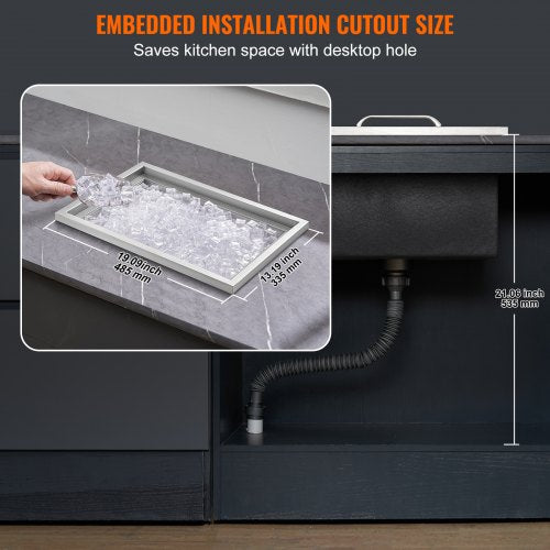 Drop in Ice Chest 20L x 14W x 12H Stainless Steel Ice Cooler Commercial