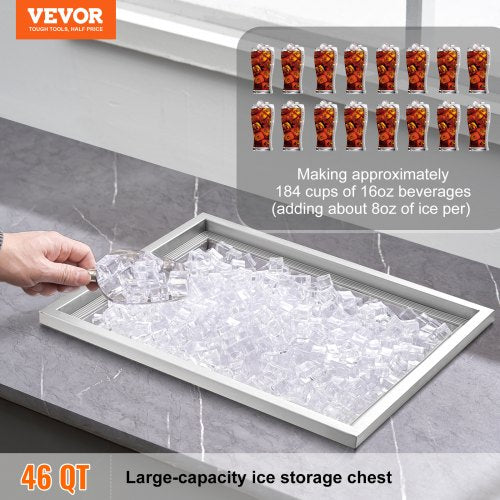Drop in Ice Chest 22L x 17W x 12H Stainless Steel Ice Cooler Commercial