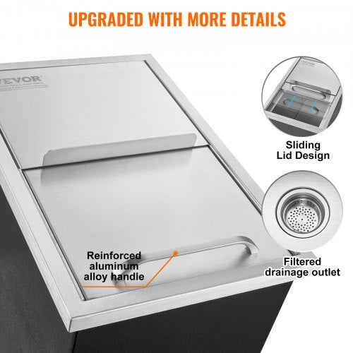 Drop in Ice Chest 18L x 12W x 145H Stainless Steel Ice Cooler