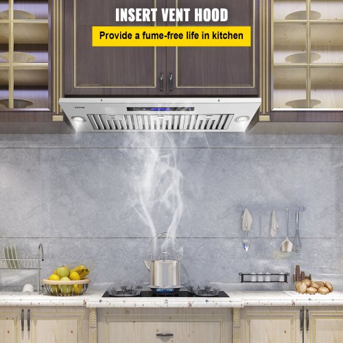Insert Range Hood 900Cfm 4Speed 36 Inch Stainless Steel Builtin Kitchen Vent