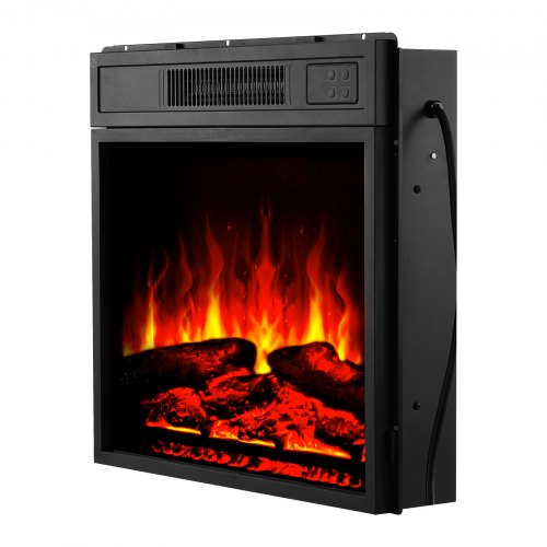 Electric Fireplace Insert 18 inch Recessed and Wall Mounted with Adjustable