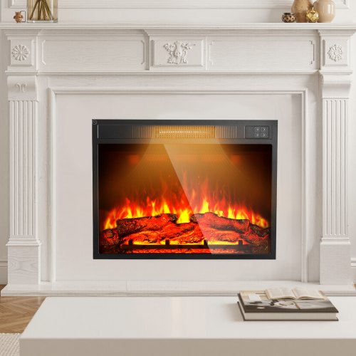 Electric Fireplace Insert 23 inch Recessed and Wall Mounted with Adjustable
