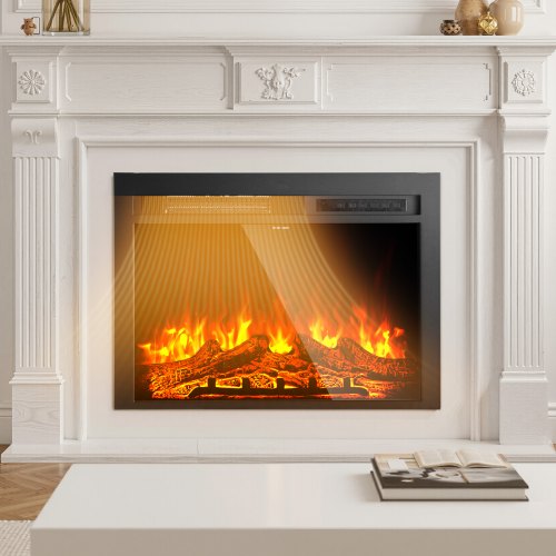 Electric Fireplace Insert 28.5 inch Recessed and Wall Mounted with Adjustable
