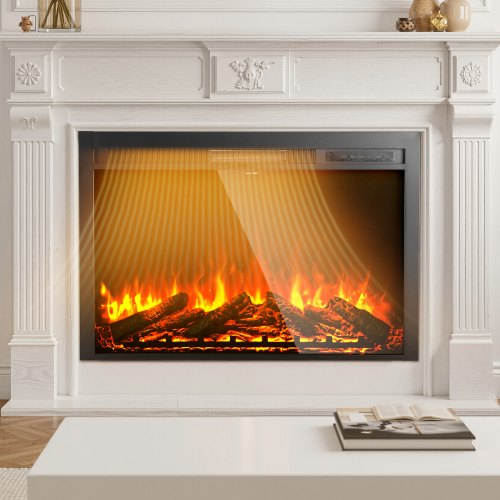 Electric Fireplace Insert 40 inch Recessed and Wall Mounted with Adjustable
