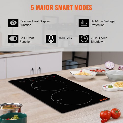Electric Cooktop 2 Burners 12 Induction Stove Top Builtin Magnetic