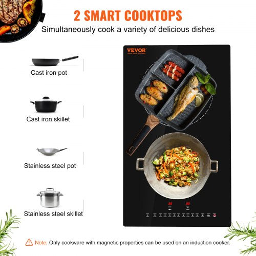 Electric Cooktop 2 Burners 12 Induction Stove Top Builtin Magnetic 1