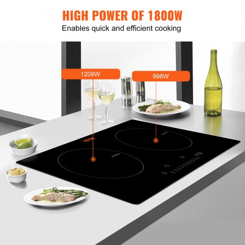 Electric Cooktop 2 Burners 24 Induction Stove Top Builtin Magnetic