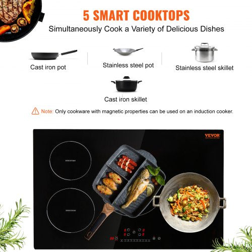 Electric Cooktop 4 Burners 30 Induction Stove Top Builtin Magnetic