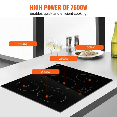 Electric Cooktop 4 Burners 30 Induction Stove Top Builtin Magnetic