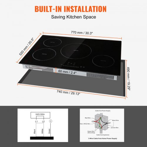Electric Cooktop 4 Burners 30 Induction Stove Top Builtin Magnetic