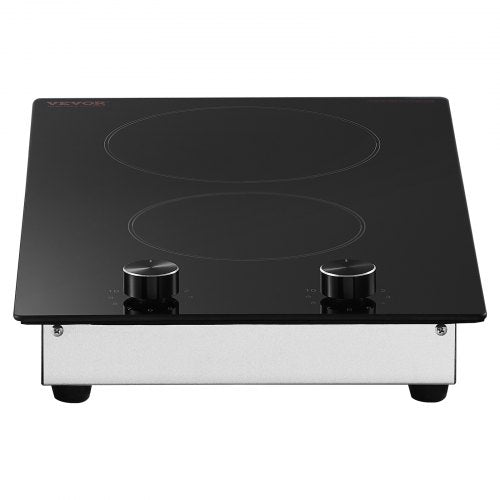 Electric Cooktop 12 inch 2 Burners Builtin Electric Stove Top 1800W