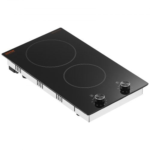 Electric Cooktop 12 inch 2 Burners Builtin Electric Stove Top 1800W