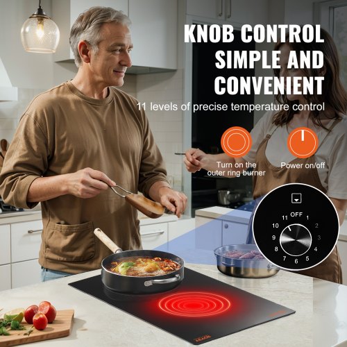 Electric Cooktop 12 inch 2 Burners Builtin Electric Stove Top 3000W