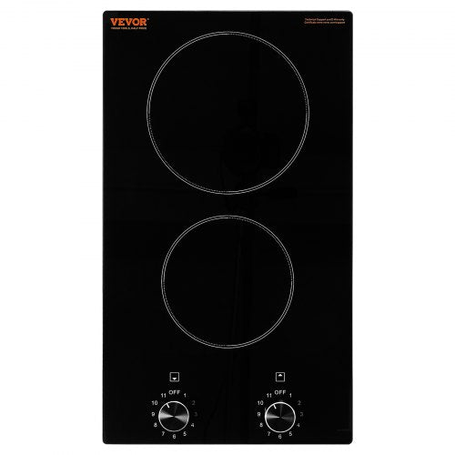 Electric Cooktop 12 inch 2 Burners Builtin Electric Stove Top 3000W