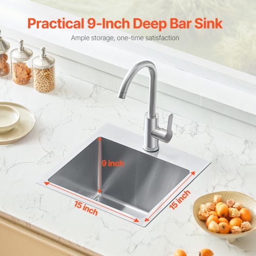 15 inch Kitchen Sink Workstation 304 Stainless Steel Top Mount Sinks