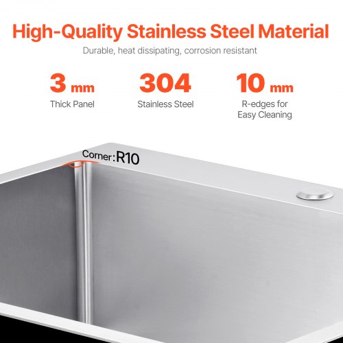 25 inch Kitchen Sink Workstation 304 Stainless Steel Top Mount Sinks