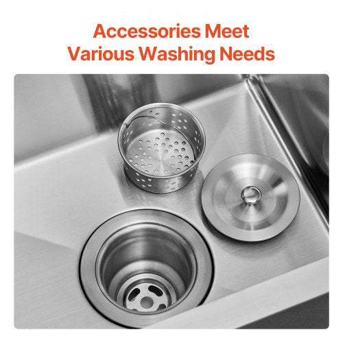 25 inch Kitchen Sink Workstation 304 Stainless Steel Top Mount Sinks