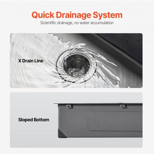 25 inch Kitchen Sink Workstation 304 Stainless Steel Top Mount Sinks