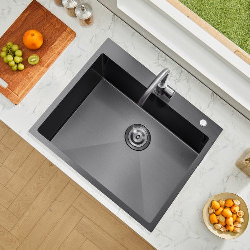 25 inch Kitchen Sink Workstation 304 Stainless Steel Top Mount Sinks