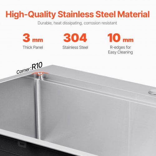 30 inch Kitchen Sink Workstation 304 Stainless Steel Top Mount Sinks