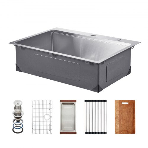 30 inch Kitchen Sink Workstation 304 Stainless Steel Top Mount Sinks