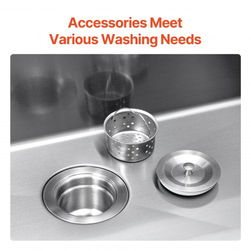 33 inch Kitchen Sink Workstation 304 Stainless Steel Top Mount Sinks