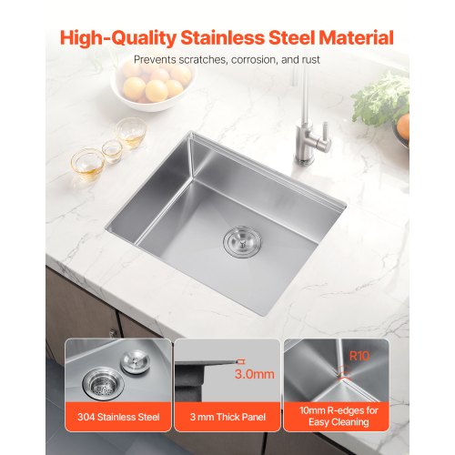 23 inch Kitchen Sink Workstation 304 Stainless Steel Undermount Sink