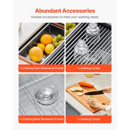 23 inch Kitchen Sink Workstation 304 Stainless Steel Undermount Sink