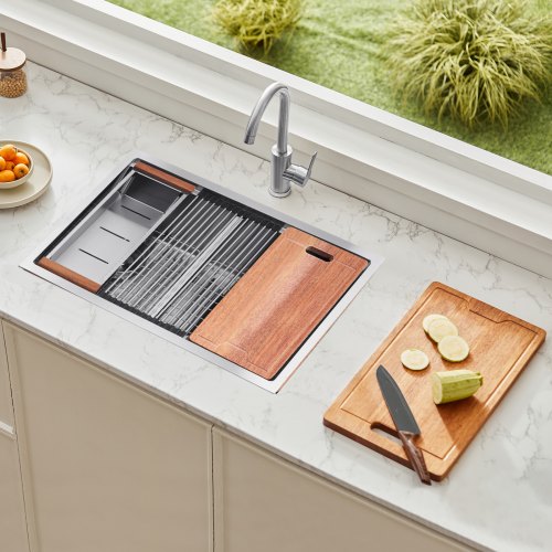 33 inch Kitchen Sink Workstation 304 Stainless Steel Undermount Sink