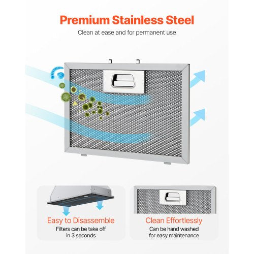 Range Hood Insert 30 Inch Builtin Kitchen Vent Hood 800CFM Stainless