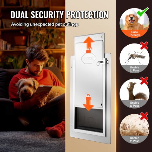Pet Door 1425 x 211 Metal Frame with Lock and 3Flap System
