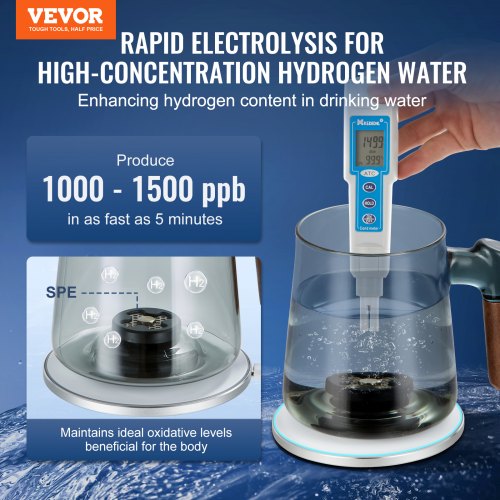 Hydrogen Water Cup 400 ml 141 oz Hydrogen Generator SPE Technology