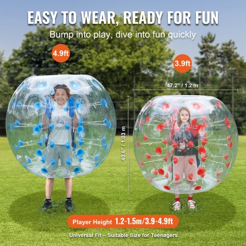 Inflatable Bumper Balls 2Pack 4FT1.2M Body Sumo Zorb Balls for Teen