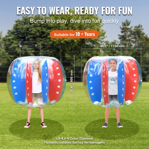 Inflatable Bumper Balls 2Pack 4FT12M Body Sumo Zorb Balls for Kids