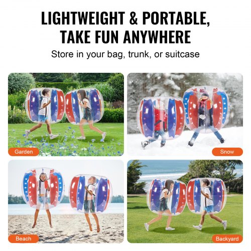 Inflatable Bumper Balls 2Pack 4FT12M Body Sumo Zorb Balls for Kids