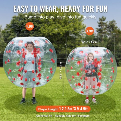 Inflatable Bumper Ball 1Pack 4FT1.2M Body Sumo Zorb Balls for Teen