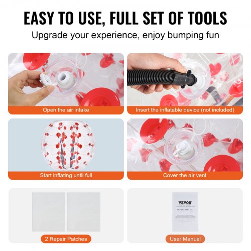 Inflatable Bumper Ball 1Pack 4FT1.2M Body Sumo Zorb Balls for Teen