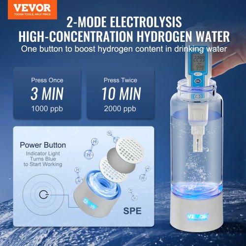 Hydrogen Water Bottle Generator 380 ml 134 oz Capacity Portable Hydrogen