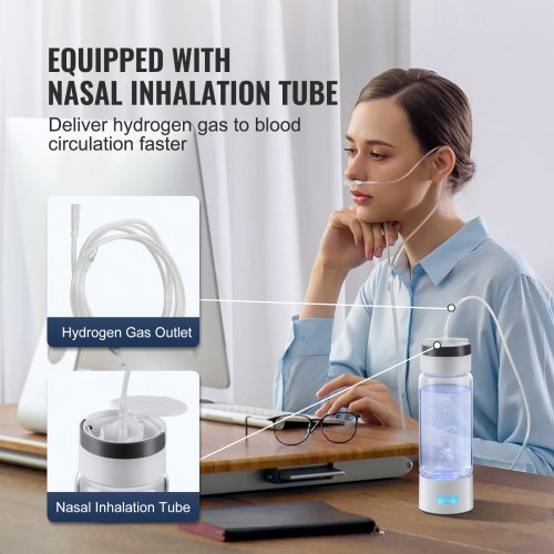 Hydrogen Water Bottle Generator 380 ml 134 oz Capacity Portable Hydrogen