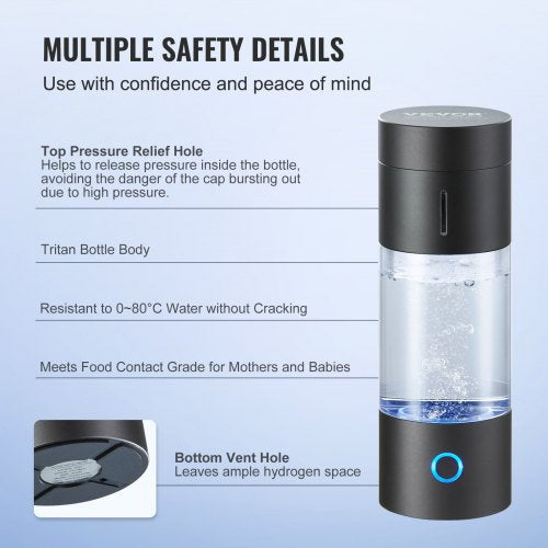 Hydrogen Water Bottle Generator 230 ml 81 oz Capacity Portable Hydrogen