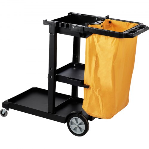 Cleaning Cart 3Shelf Commercial Janitorial Cart 200 lbs Capacity Plastic