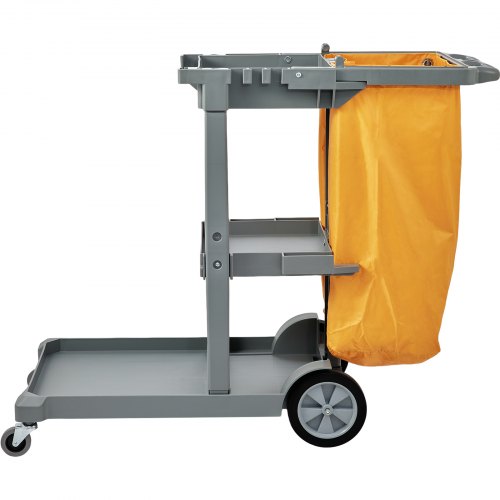 Cleaning Cart 3Shelf Commercial Janitorial Cart 200 lbs Capacity Plastic