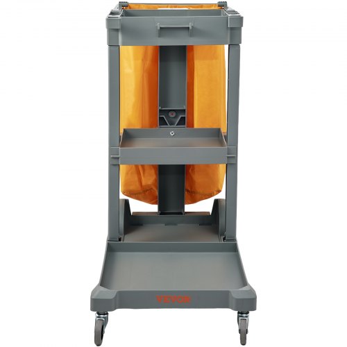 Cleaning Cart 3Shelf Commercial Janitorial Cart 200 lbs Capacity Plastic