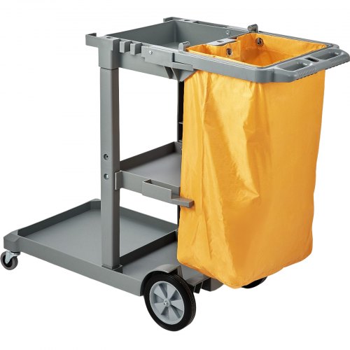 Cleaning Cart 3Shelf Commercial Janitorial Cart 200 lbs Capacity Plastic