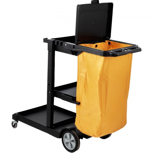 Cleaning Cart 3Shelf Commercial Janitorial Cart 200 lbs Capacity Plastic
