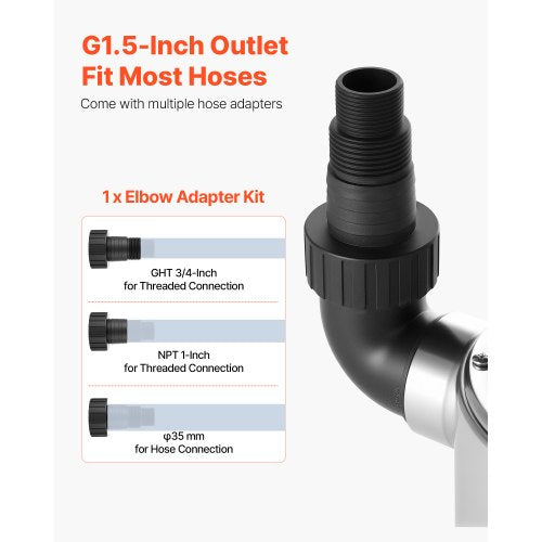 1 HP Submersible Sump Pump 5500 GPH Stainless Steel Submersible Sewage