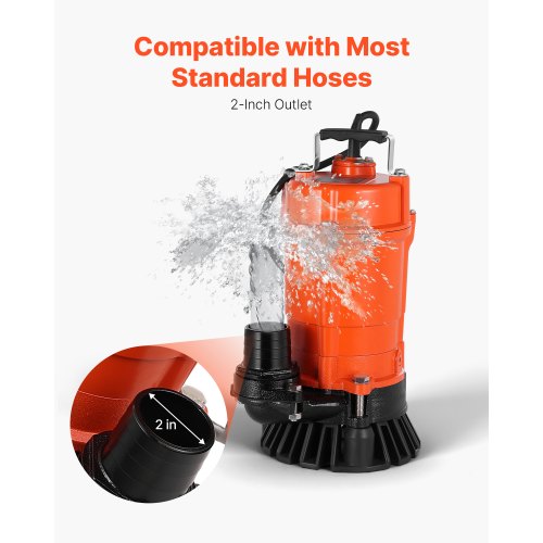 12 HP Submersible Trash Pump 2000 GPH 120V Cast Iron Submersible Sump