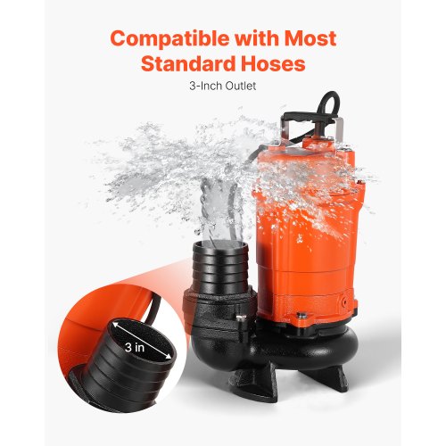 1 HP Submersible Trash Pump 5000 GPH 120V Cast Iron Submersible Sump
