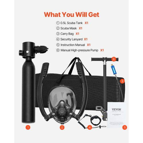 Scuba Tank5L Portable Diving Tank Diving Oxygen Cylinder Support 510