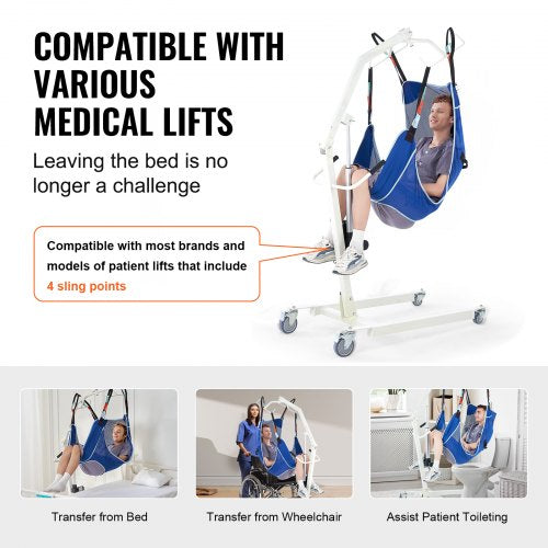 Full Body Patient Lift Sling Commode Opening Patient Lift Medical Sling